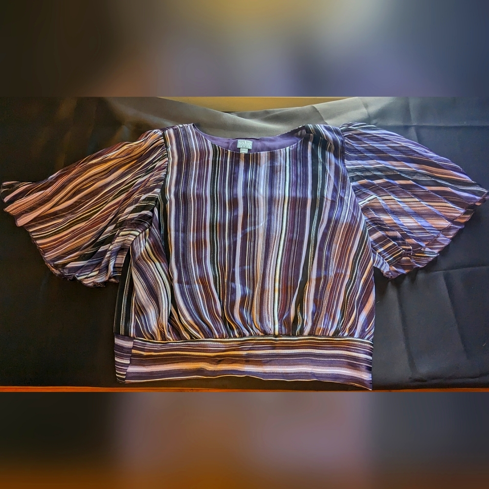 Purple striped blouse